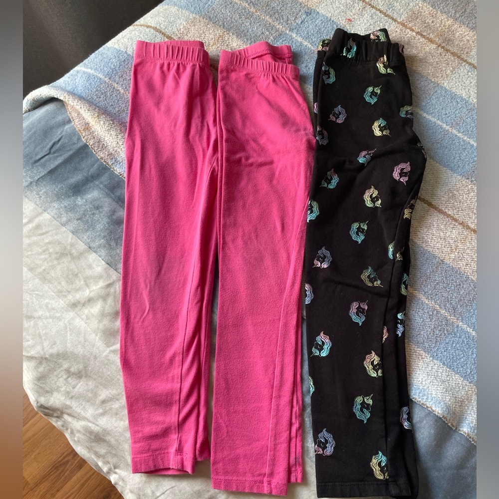 H&M & Cat&jack Pink and Black Leggings Set